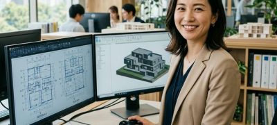 パソコンを見ている女性