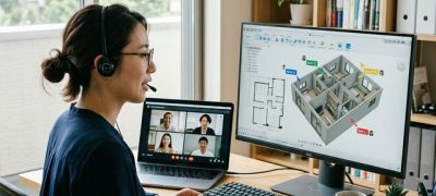 CADソフトを使用している女性