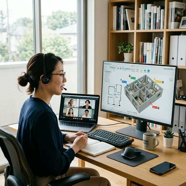 CADソフトを使用している女性