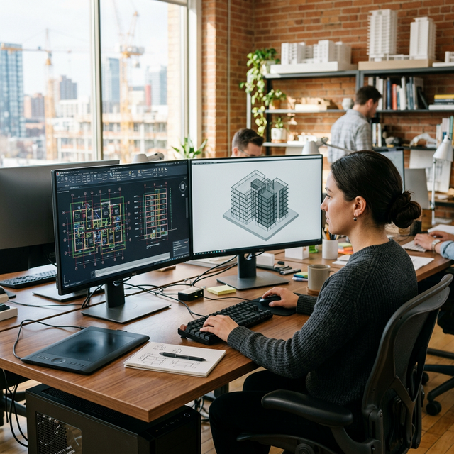 パソコンを見ている女性