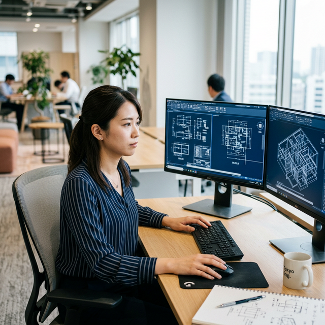 cadオペレーターの女性