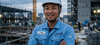 腕組みしている男性