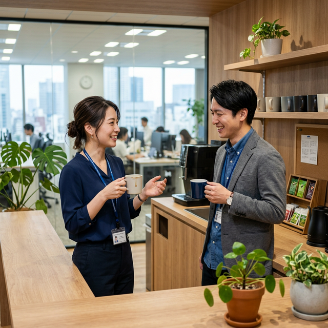 話している男女