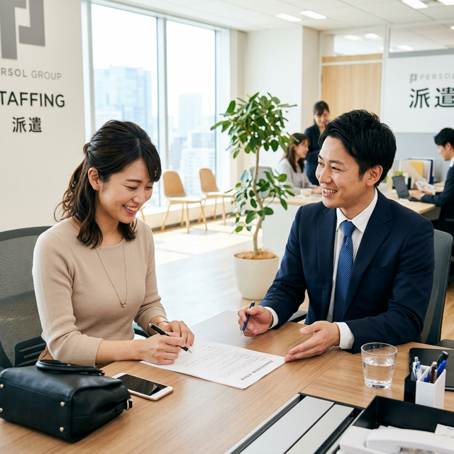 派遣登録している女性