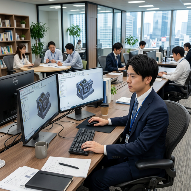 パソコンを見ている男性