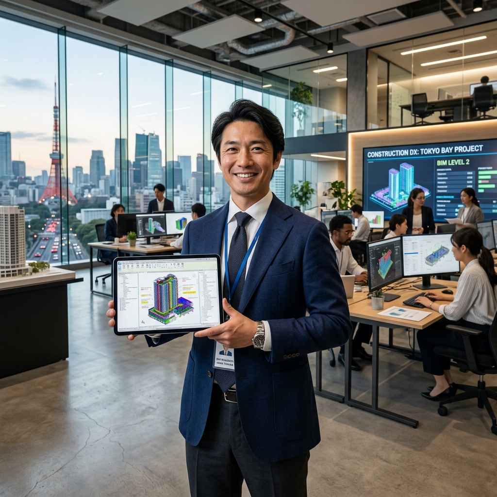 笑顔で立っている男性